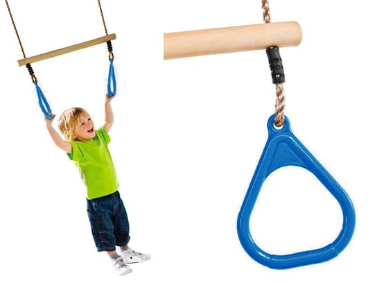 Huśtawka Trapez Gimnastyczny dla Dzieci JF niebieskie Just Fun