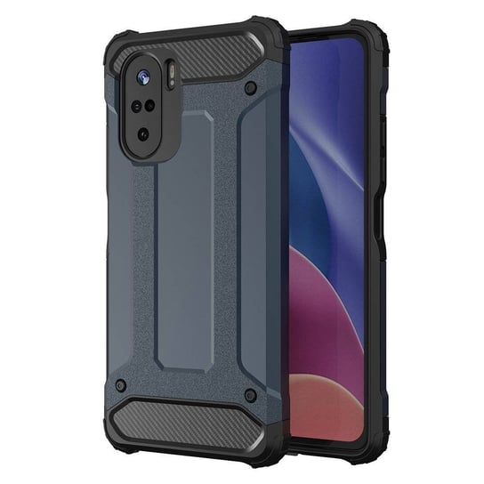 Hybrid Armor pancerne hybrydowe etui pokrowiec Xiaomi Redmi K40 Pro+ / K40 Pro / K40 / Poco F3 niebieski Hurtel