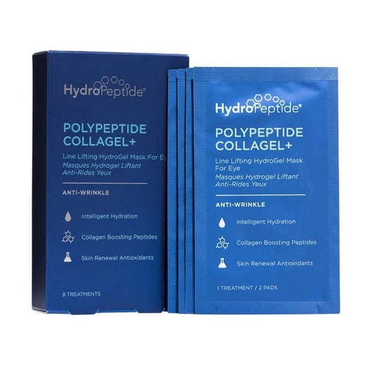Hydropeptide PolyPeptide Collagel + Eye Masks, Płatki hydrożelowe pod oczy, 8 szt. Hydropeptide