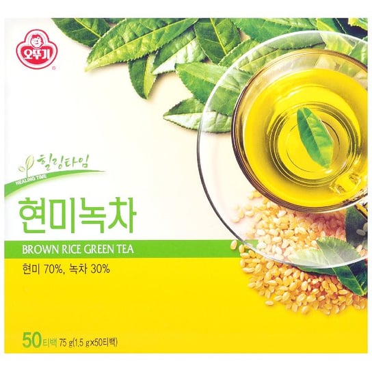 Hyunmi Nokcha - zielona herbata z brązowym ryżem, 50 saszetek - Ottogi OTTOGI