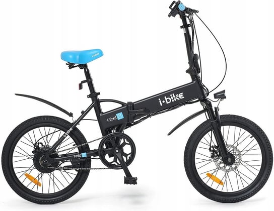 I - Bike, Rower Elektryczny Składany, 20", 250W, Czarny I-Bike