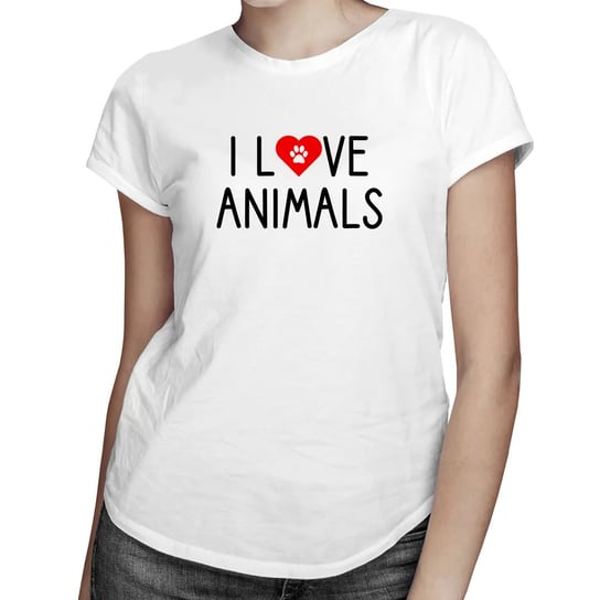 I love animals v2 - damska koszulka z nadrukiem Koszulkowy