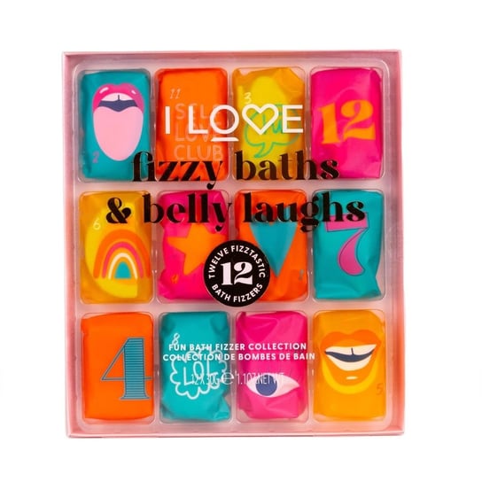 I Love, Fizzy Baths & Belly Laughs zestaw kulek do kąpieli, 12x30g I Love