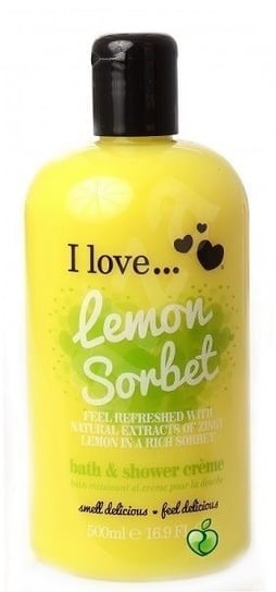 I Love, krem pod prysznic i do kąpieli Lemon Sorbet, 500 ml I Love