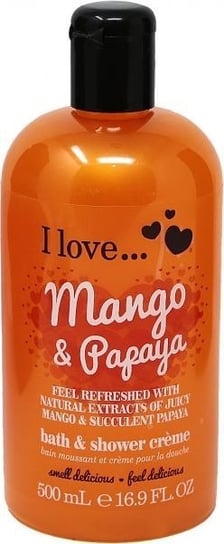 I Love, krem pod prysznic i do kąpieli Mango & Papaya, 500 ml I Love