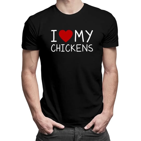 I love my chickens - męska koszulka na prezent dla hodowcy kur Koszulkowy