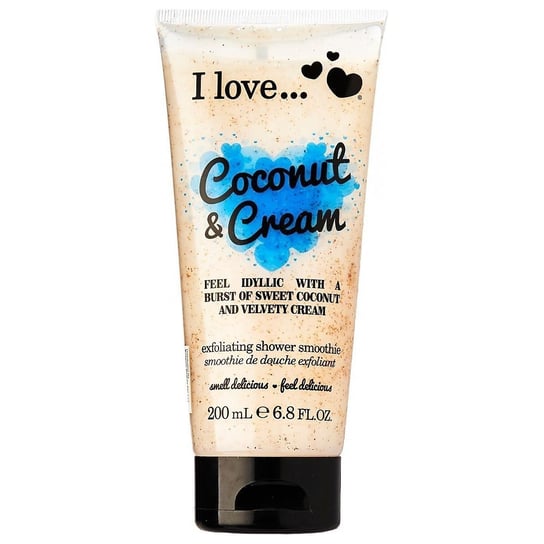 I Love, peeling pod prysznic Coconut & Cream, 200 ml I Love