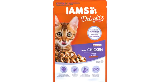 IAMS DELIGHTS RYBY KITTEN KURCZAK SOS 85g Iams