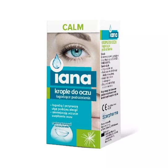 Iana, krople do oczu łagodzące podrażnienia Calm, Suplement diety, 10ml Iana