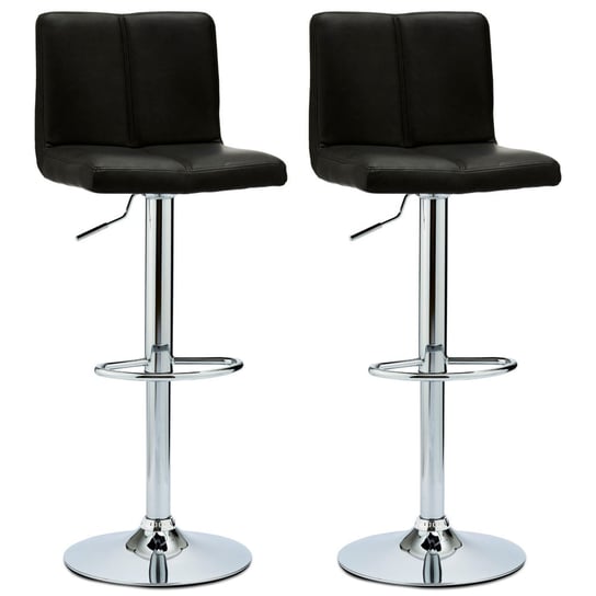 Ibbe Design 2X Obrotowe Stołki Barowe Krzesła Barowe Kuchenne Coco Z Regulacja Wysokości, Czarny, Sztuczna Skóra , Ze Stabilnym Metalowym Stelażem, Do Blatu Barowego, Kuchni I Domu, 39X48X88-109 Cm FurnHouse