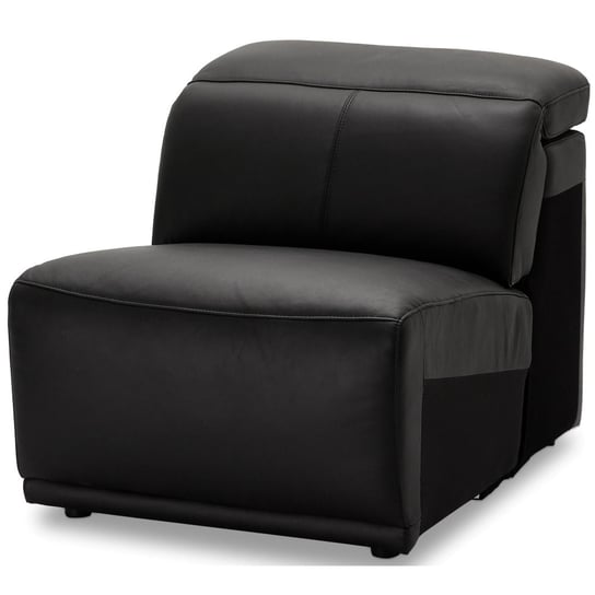 Ibbe Design Moduł Sofy środkowe siedzenie Alexa z regulowanym zagłówkiem, Czarny, Skóra, PVC, do salonu kino domowe, 72x102x73 cm FurnHouse