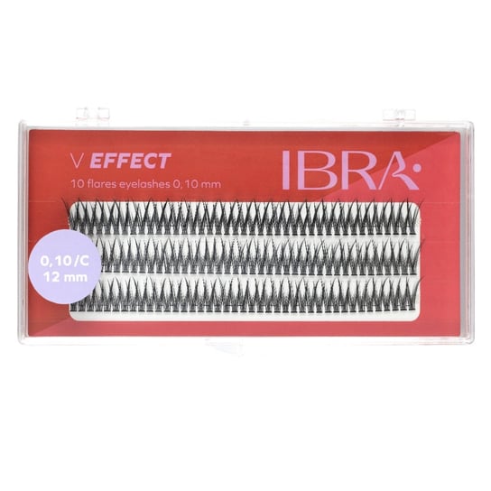 Ibra, V Effect, Kępki rzęs 12 mm, 120 szt. Ibra