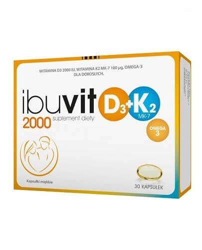 Ibuvit D3 2000 + K2 MK-7 Omega 3, suplement diety, 30 kapsułek Ibuvit