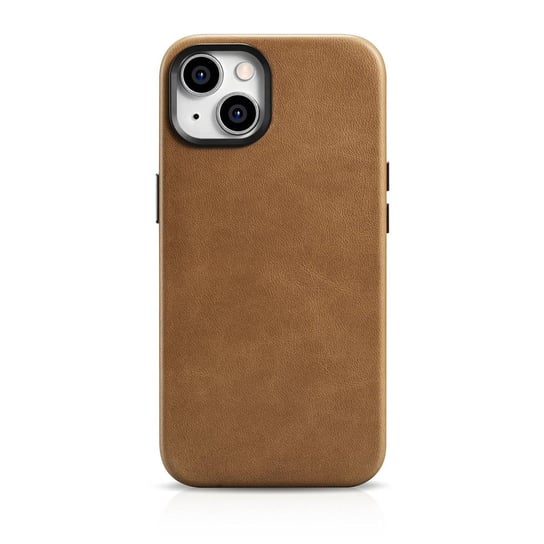 iCarer Oil Wax Premium Leather Case skórzane etui iPhone 14 magnetyczne z MagSafe brązowy (WMI14220701-TN) iCarer