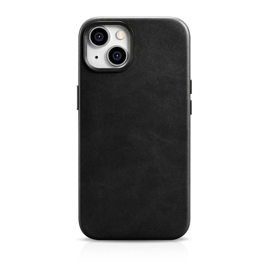 iCarer Oil Wax Premium Leather Case skórzane etui iPhone 14 magnetyczne z MagSafe czarny (WMI14220701-BK) iCarer