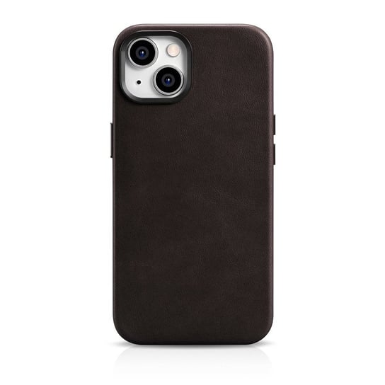 iCarer Oil Wax Premium Leather Case skórzane etui iPhone 14 Plus magnetyczne z MagSafe brązowy (WMI14220703-BN) iCarer