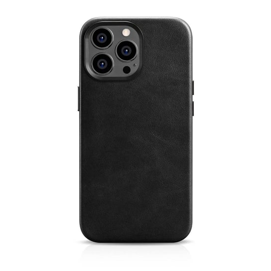 iCarer Oil Wax Premium Leather Case skórzane etui iPhone 14 Pro Max magnetyczne z MagSafe czarny (WMI14220704-BK) iCarer