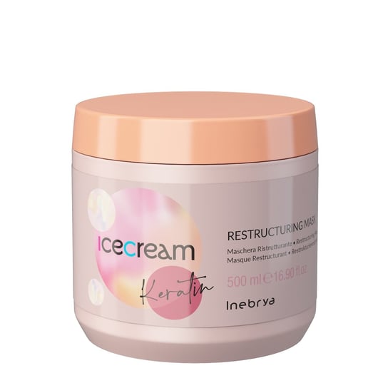 Ice Cream Keratin, Keratynowa maska restrukturyzująca do włosów, 500 ml Inebrya