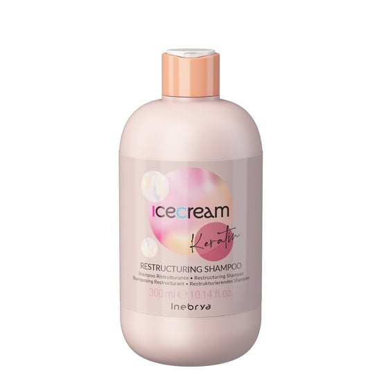 Ice Cream Keratin, Restrukturyzujący szampon do włosów, 300 ml Inebrya