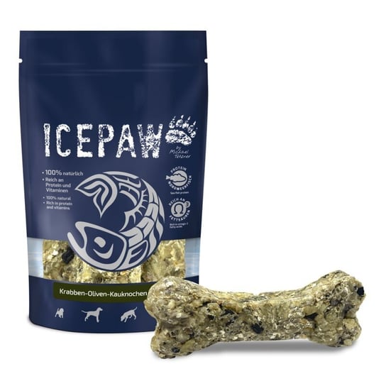 ICEPAW Krabben Kauknochen - kość do żucia z krewetkami, oliwkami i pietruszką (4szt.) Ice Paw