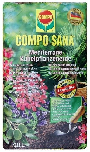 - idealne do roślin śródziemnomorskich: lawendy, oleandra, drzewa oliwnego, hibiskusa, figi i innych
- naturalny HUMUS podnosi żyzność gleby
- startowa dawka nawozu Compo
