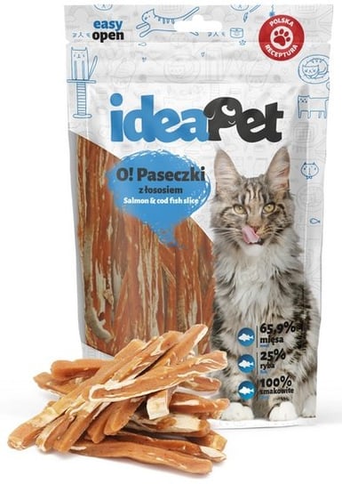 IdeaPet O! Kot Paski z łososiem 60g IDEA
