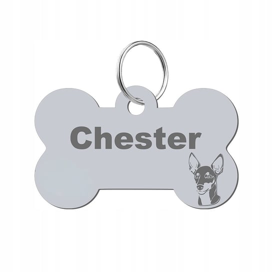 Identyfikator dla psa English Toy Terrier 36x22mm GRAWER DWUSTRONNY GRATIS Mejk Jewellery