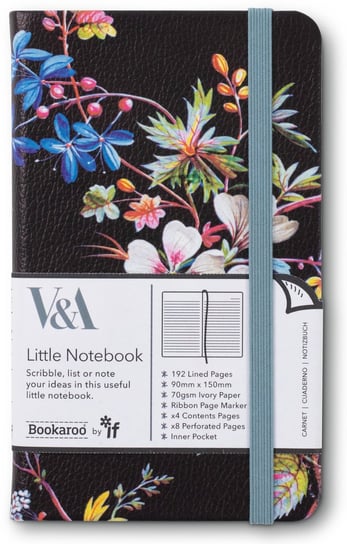 IF, notatnik a6 v a bookaroo journal pocket kilburn black floral IF