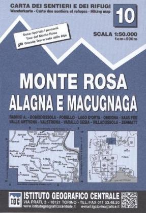 IGC Italien 1 : 50 000 Wanderkarte 10 Monte Rosa Istituto Geografico Centr
