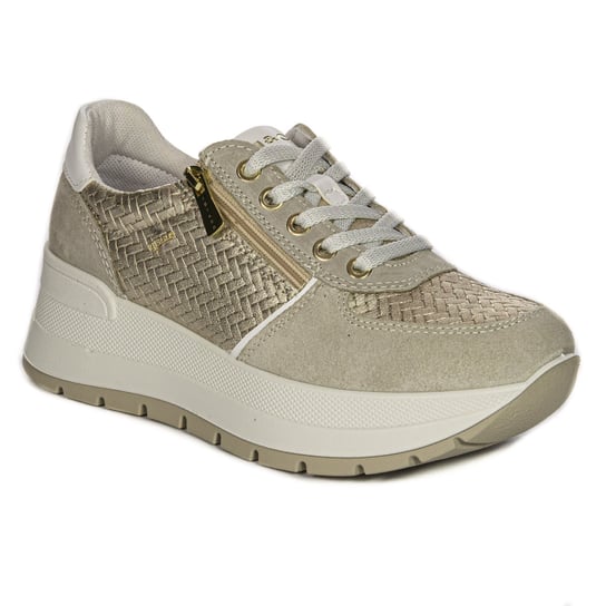 Igi&Co Sneakersy damskie skórzane Beige beżowe-37 Inna marka