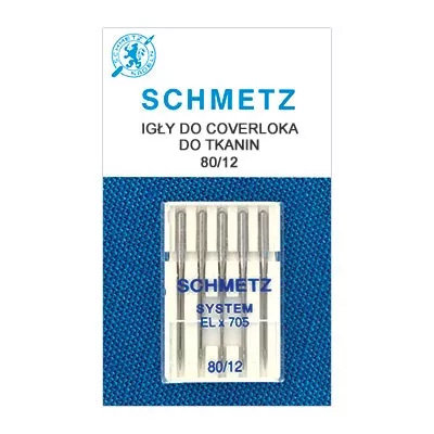 Igły do coverów i coverloków ELx705 do tkanin Schmetz 5x80 Schmetz