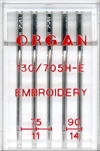 Igły półpłaskie Organ 130/705H-E do haftu mix 75-90 Organ