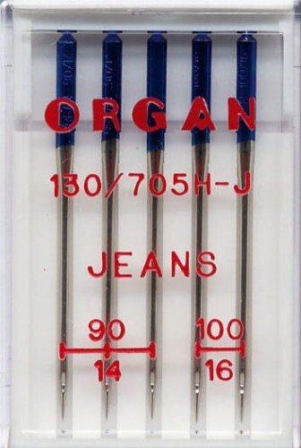 Igły półpłaskie ORGAN 130/705H-J do jeansu mix 90-100, 5 szt. Organ