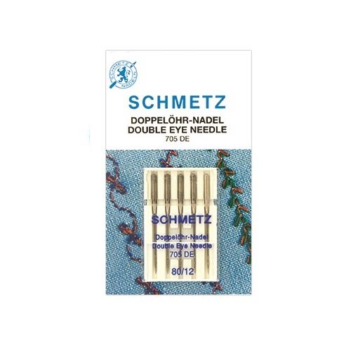 Igły Schmetz z podwójnym oczkiem do ściegów dekoracyjnych, 5 szt., 5x80 Schmetz