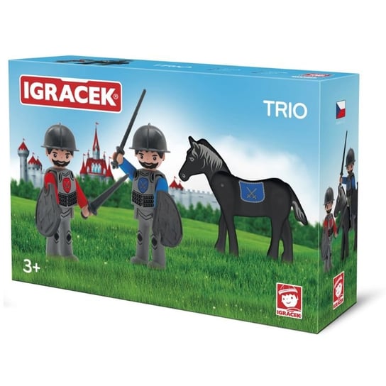 Igracek, Figurki - 2 rycerzy i czarny koń Igracek Multigo