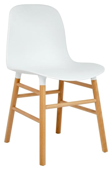 IKAR krzesło białe, tworzywo i drewno bukowe King Home