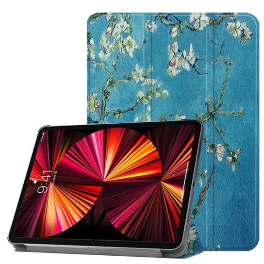 iLike Tri-Fold Etui z podstawką z ekoskóry Apple iPad 10,2” (2021) 9. generacji / iPad 10,2” 7. generacji Sakura RIFF