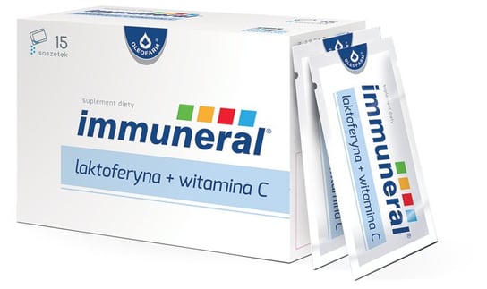 Immuneral laktoferyna i witamina C, suplement diety, 15 saszetek Oleofarm