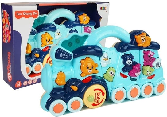 Import Lean Toys, Lokomotywa z odgłosami zwierząt, niebieska Lean Toys