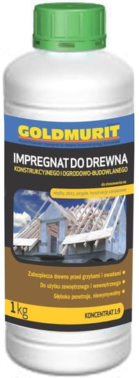 Impregnat Do Drewna Konstrukcyjnego I Ogrodowego Koncentrat 1:9 Brązowy 1L Goldmurit Goldmurit