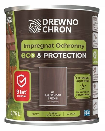Impregnat Ochronny Eco&Protection Palisander Średni 0.75L Drewnochron DREWNOCHRON