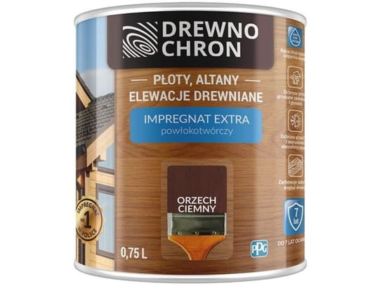 Impregnat powłokotwórczy Drewnochron Extra 0,75L Orzech ciemny Impr Orzech ciemny 0.75L Drewno Chron