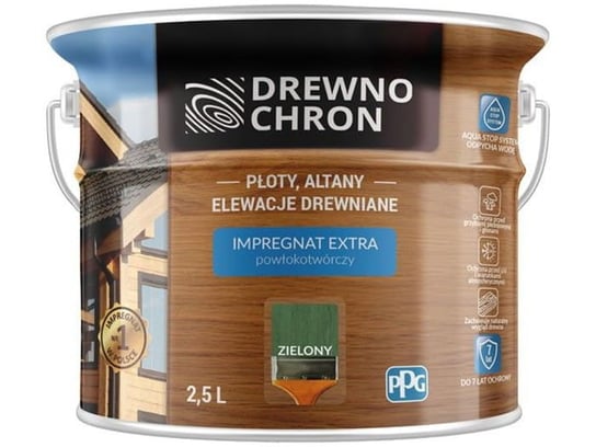 Impregnat powłokotwórczy Drewnochron Extra 2,5L Zielony Impr Zielony 2.5L Drewno Chron