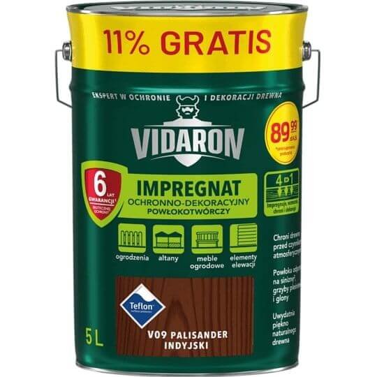 Impregnat Powłokotwórczy Vidaron 4.5L+11% Palisander Indyjski V09 Vidaron VIDARON