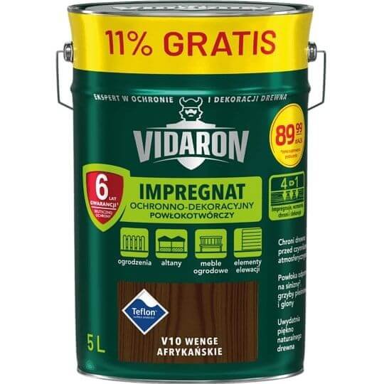 Impregnat Powłokotwórczy Vidaron 4.5L+11% Wenge Afrykańskie V10 Vidaron VIDARON