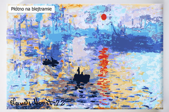 Impresja, wschód słońca, Claude Monet, panorama, arcydzieło, malowanie po numerach, blejtram Akrylowo