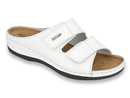 Inblu - Obuwie buty damskie klapki skórzane białe - 40 Inblu