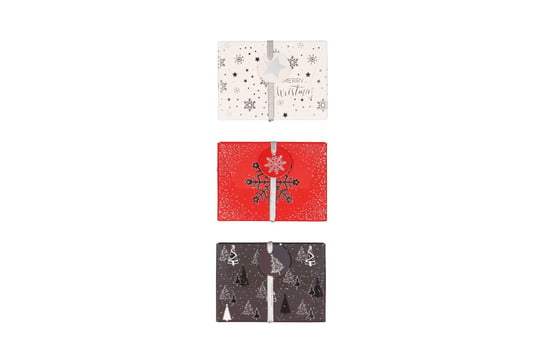 Incood, pudełka na karty podarunkowe, świąteczne, grafitowo-czerwone, 3 szt. incood