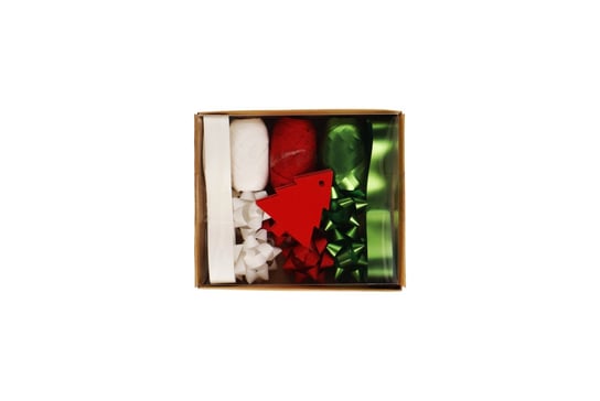 Incood, zestaw do pakowania z rozetkami i tagami, zielono-czerwono-biały incood