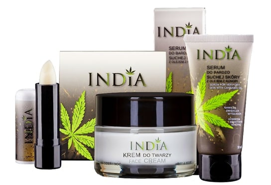 INDIA Zestaw MINI / Krem, Serum, Pomadka India Cosmetics